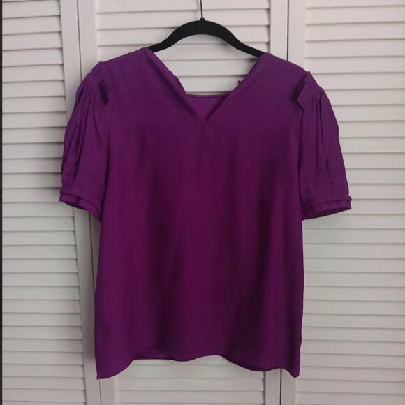 Antonio Melani Silk Puff Sleeve Blouse - Picture 2 of 3